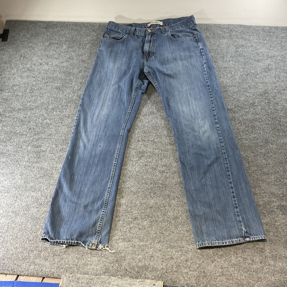 Tommy Hilfiger Freedom Relaxed Jeans Mens 34x34 Blue Denim Medium Wash Distress